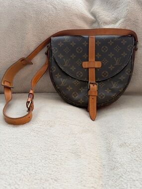 Louis Vuitton Brown Monogram Chantilly Saddle Crossbody with Tan Trim